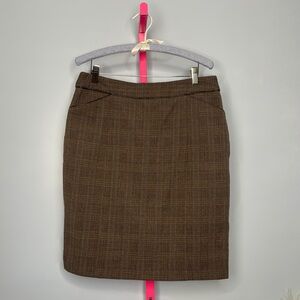 89th & Madison Brown Plaid Pencil Skirt size 10